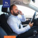 صحبت راننده مرد با تلفن همراه در حین رانندگی